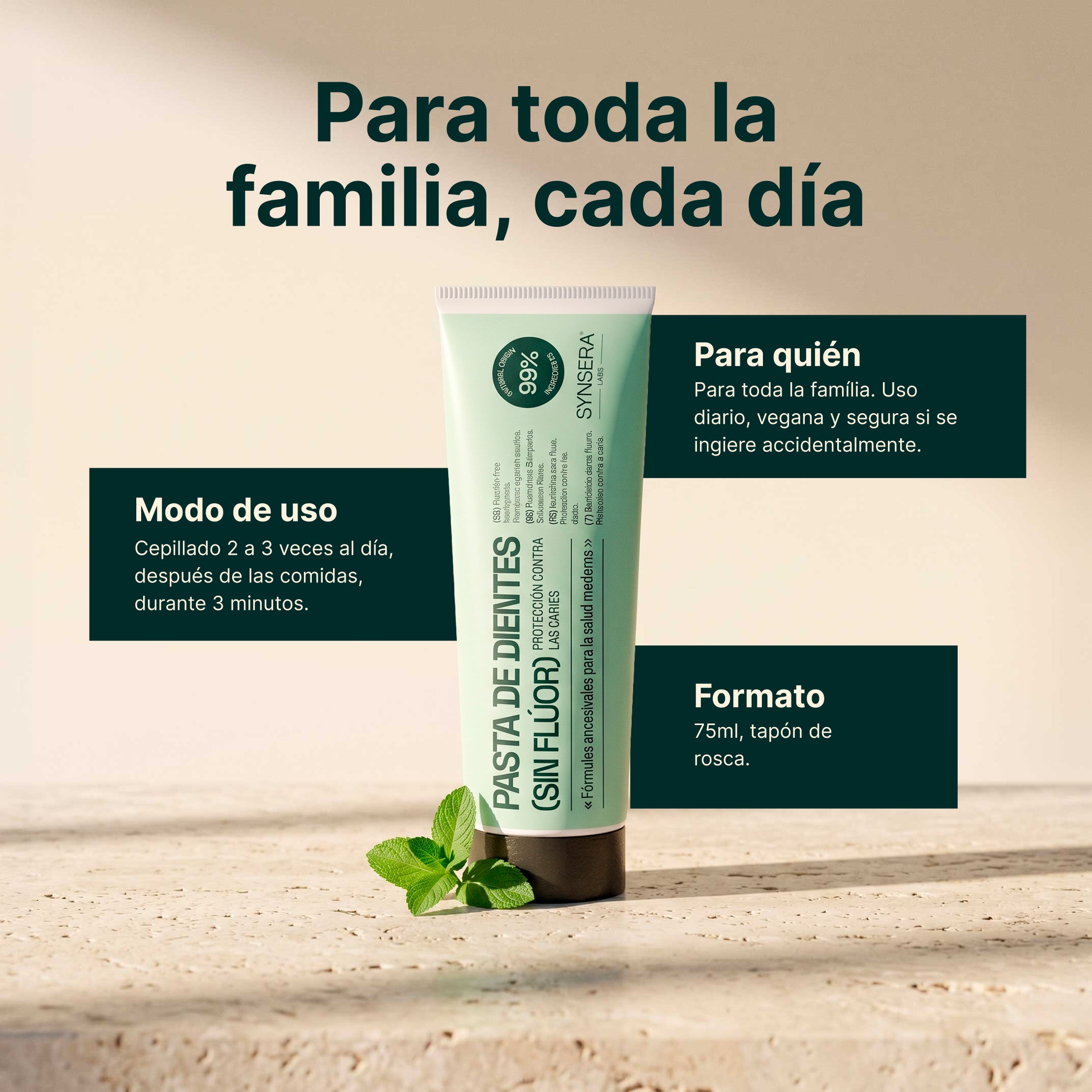 Pasta de dientes sin flúor (75 ml)